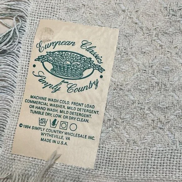 European Classics Simply Country Rose Throw Blanket Fringe Pink Flower Power Vtg